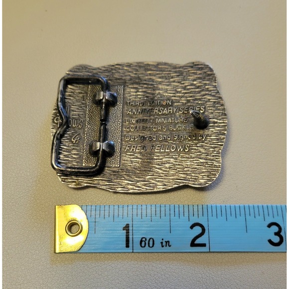 1985 National Finals Rodeo NFR Hesston Youth Size Miniature Belt Buckle - Picture 4 of 5